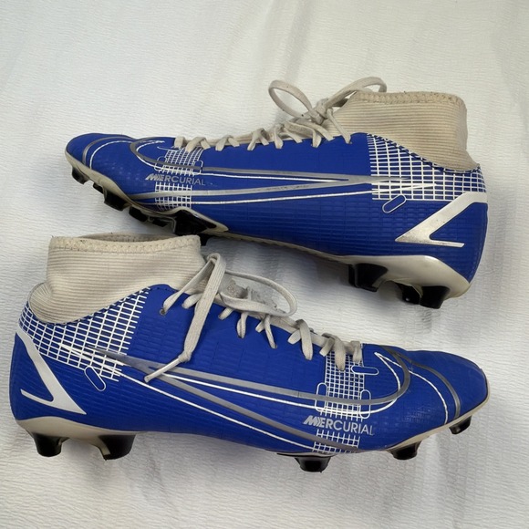 NIKE MERCURIAL‎ Superfly 8 blue white Soccer Cleats boot Mens 7 main image 4